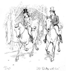 &39;氏。ダーシーと彼」、ジェーンオースティンの「プライドと偏見」のイラスト、1894年に発行された版 作： Hugh Thomson